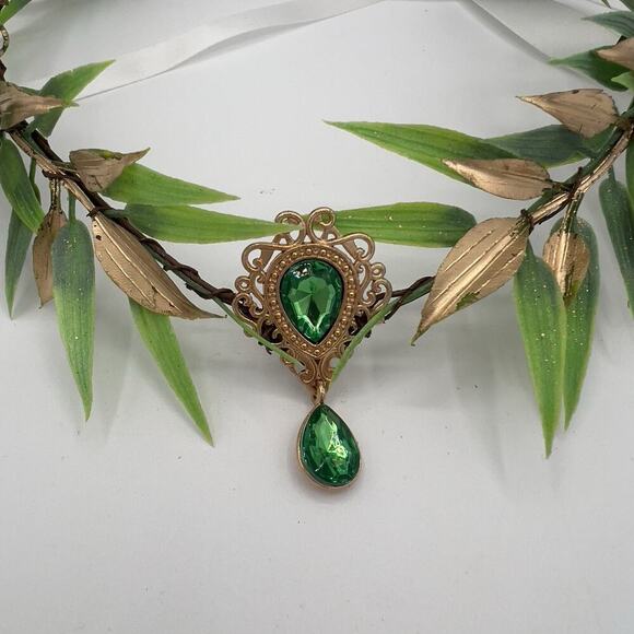 Elf Ears and Leaf Crown Headband Fairy Princess Cosplay Halloween Accessory - Picture 9 of 10